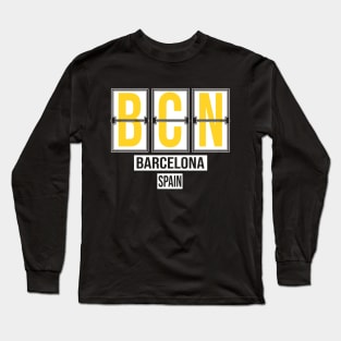 BCN - Barcelona Airport Code Souvenir or Gift Shirt Long Sleeve T-Shirt